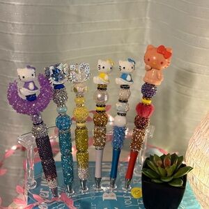 Cute Character Beaded Pens Set